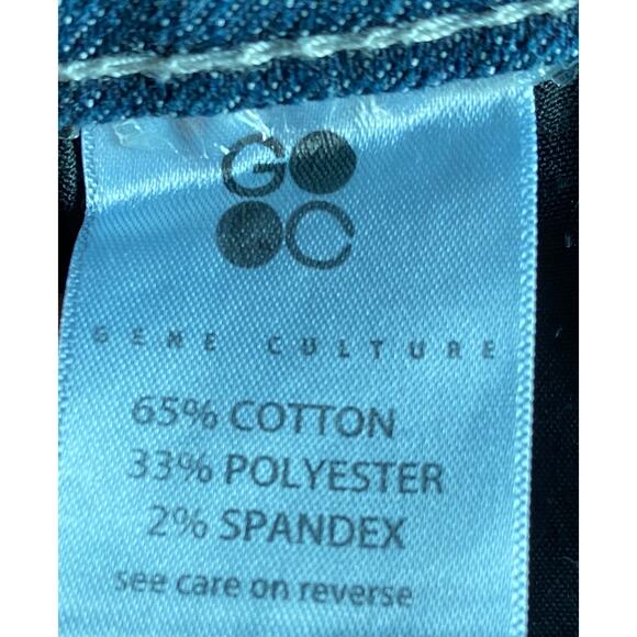 Retro Y2K Gene Culture Womens 10/32 Blue Embroidered Rhinestone Indie Jeans - Picture 4 of 12